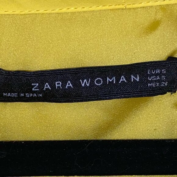 zara Woman Neon Yellow Slip Dress with Pockets Size Small - Picture 4 of 6